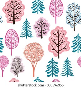 Autumn park seamless pattern