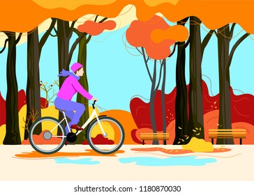 Autumn park.Happy autumn mood.Vector background. 