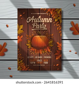 autumn party celebrate poster template