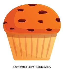 Autumn party cupcake icon. Cartoon of autumn party cupcake vector icon for web design isolated on white background