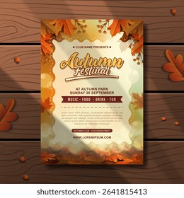 autumn party poster template illustration
