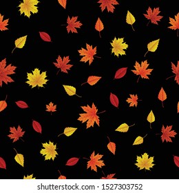 Autumn pattern background with diferrent leaves. Design for banner, post, card, label