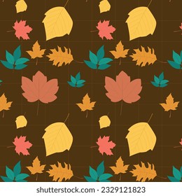 Autumn Pattern Background Element with nature object