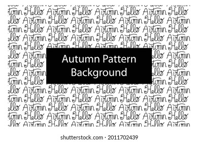 Autumn pattern background. hand drawn black and white sketch in doodle style