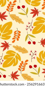 Autumn pattern background. Autumn illustration pattern. Autumn background. Perfect for fabrics, print, textile, wallpaper, and decor. SSTKbackgrounds