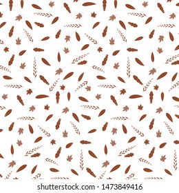 Autumn pattern background  isolate on white background