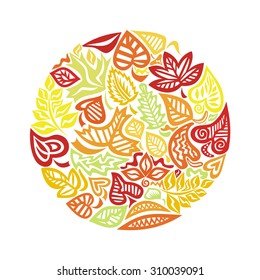 Autumn pattern background leaves vector illustration