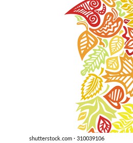 Autumn pattern background leaves vector illustration