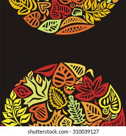 Autumn pattern background leaves vector illustration