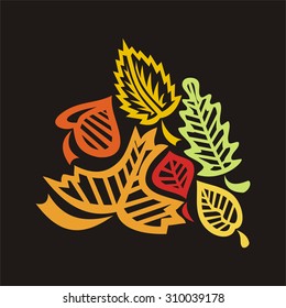 Autumn pattern background leaves vector illustration