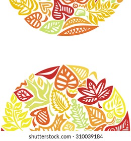Autumn pattern background leaves vector illustration
