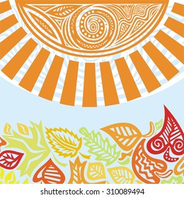 Autumn pattern background leaves vector illustration