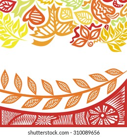 Autumn pattern background leaves vector illustration