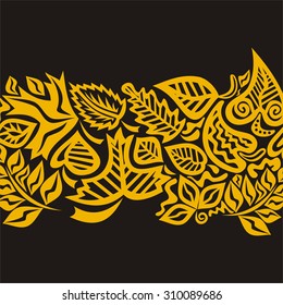 Autumn pattern background leaves vector illustration