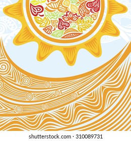 Autumn pattern background leaves vector illustration
