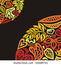 Autumn pattern background leaves vector illustration