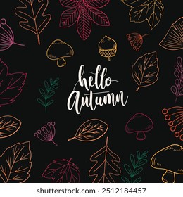 Fondo de patrón de otoño. Patrón de otoño sin fisuras con hojas, arce.