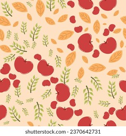 Fondo de patrón de otoño con objetos estacionales Ilustración vectorial