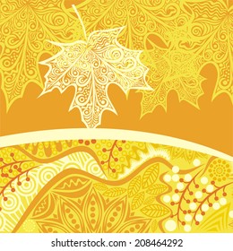 Autumn pattern background vector illustration