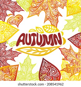 Autumn pattern background vector illustration