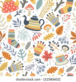 Autumn pattern. Can be used as background, packaging paper, cover, fabric and etc.