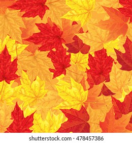 Patrón de otoño con hojas de arce de colores.
