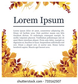 Autumn pattern, falling leaves. Rectangular