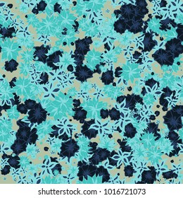 Autumn Pattern. Floral Texture for Textile, Fabric, Wallpaper. Small Flowers in Retro Colors.