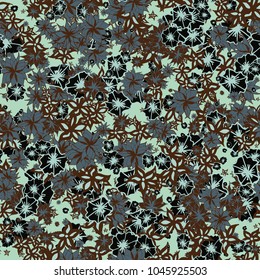 Autumn Pattern. Floral Texture for Textile, Fabric, Wallpaper. Small Flowers in Retro Colors.