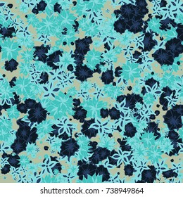 Autumn Pattern. Floral Texture for Textile, Fabric, Wallpaper. Small Flowers in Retro Colors.
