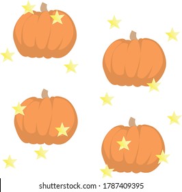 Autumn pattern harvest ripe big pumpkin