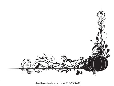 autumn pattern holiday Halloween, pumpkin and spirals