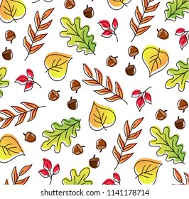 Autumn pattern with leaf, autumn leaf background. Abstract leaf texture. 