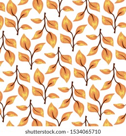 autumn pattern with leafs nature vector illustration design