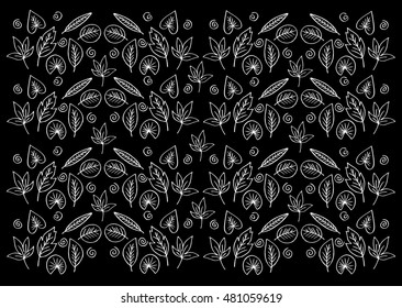 Autumn pattern with leaves.