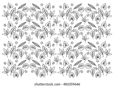 Autumn pattern with leaves.