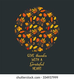 Autumn pattern with leaves of different trees for your design