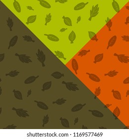 Autumn pattern with leaves in hand drawn style. Vector illustration. For web, textile, store, shops