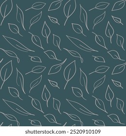 Padrão de outono com folhas em estilo manuscrito