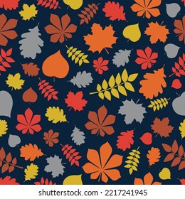 Autumn pattern with leaves. Wrapping paper concept. Vector illustration