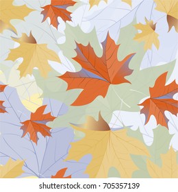 Autumn pattern with maple leaves.