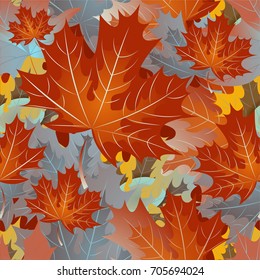 Autumn pattern with maple leaves.