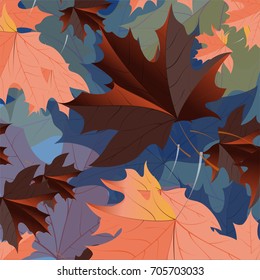 Autumn pattern with maple leaves.