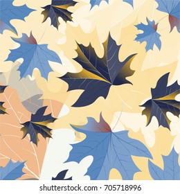 Autumn pattern with maple leaves.