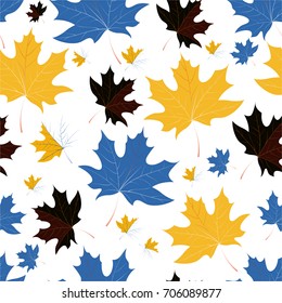 Autumn pattern with maple leaves.