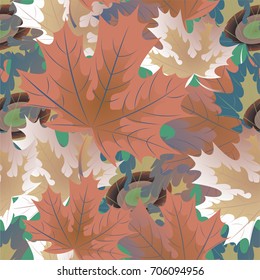 Autumn pattern with maple leaves.