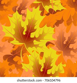 Autumn pattern with maple leaves.