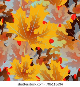 Autumn pattern with maple leaves.