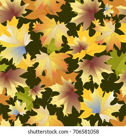 Autumn pattern with maple leaves.