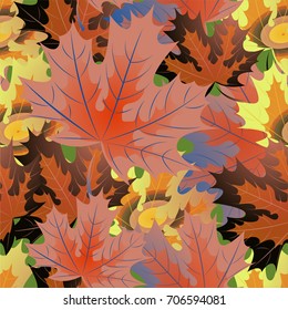 Autumn pattern with maple leaves.